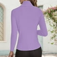 thumbnail image 4 of Fiaer Womens Sweaters Turtleneck Long Sleeve Solid Color Breathable Cozy Lightweight Slim Fit Knit Tops Purple L, 4 of 6