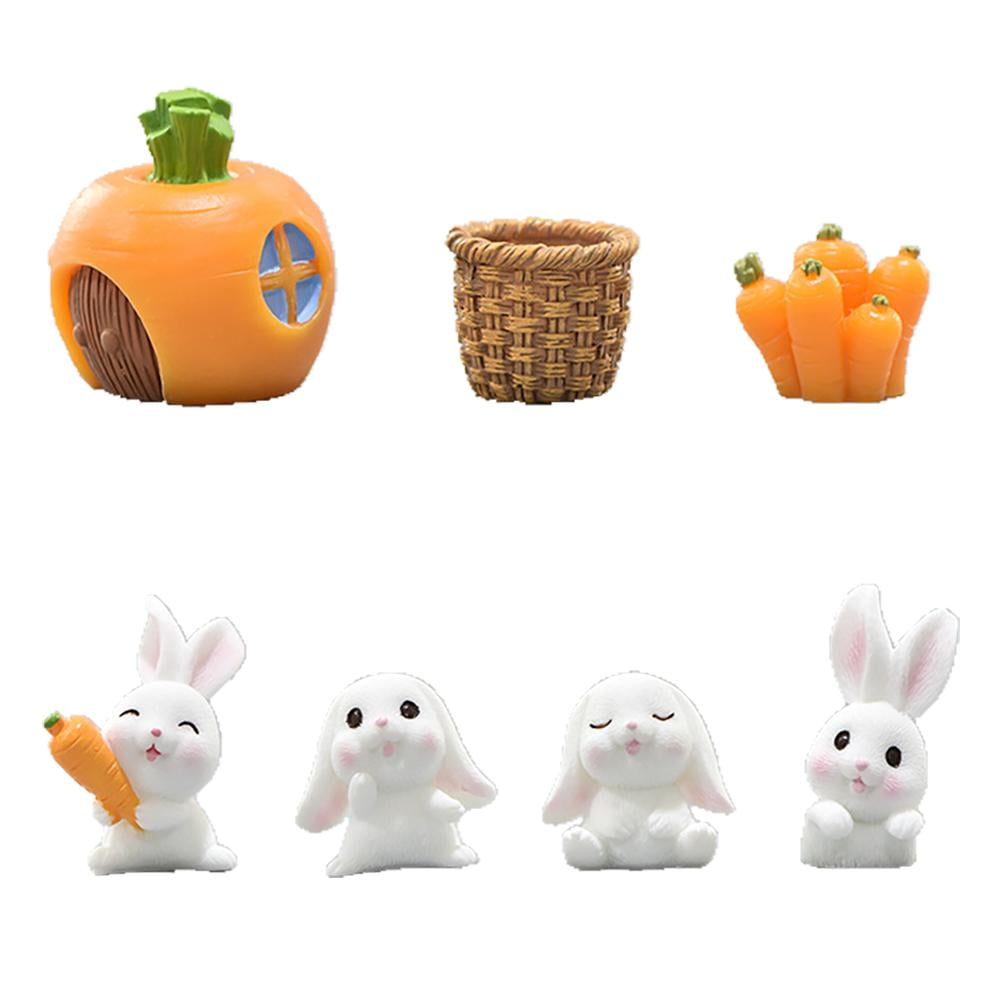 Miniature Dollhouse FAIRY GARDEN ~ EASTER Bunny Trail ~ Set of 2 Flower Pots NEW 