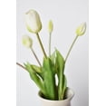 thumbnail image 5 of 18" Faux Tulip Stem Bundle White Green, 5 of 6