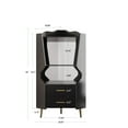 thumbnail image 6 of CQSXDA Wooden Corner Bar Cabinet With Mirrored Back And 2 Open Storage Shelves Plus 2 Drawers For Buffets, Black, 6 of 9