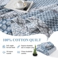 thumbnail image 4 of Dduoxin Edredón Floral Tamaño Queen – Edredón Reversible 100% Algodón Con 2 Fundas De Almohada, Colchas Suaves Y Ligeras Para Cama De Matrimonio, Color Azul Y Gris, 4 of 5