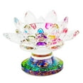 thumbnail image 1 of Elodie Crystal Glass Lotus Flower Tea Light Holder And Enlightenment in BuddisamA multi-colored, 1 of 8