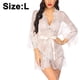 thumbnail image 1 of Lencería para Mujer, Kimono de Encaje, Vestido Sexy, Mangas Anchas, Conjunto de lencería Sexy, Conjunto de Ropa Interior Negligee, Bata Transparente con cinturón de Satén, 1 of 8