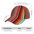 thumbnail image 2 of Sikiie Mexican Serape Blanket Stripes Unisex Vintage Washed Unstructured Baseball Cap Soft Cap Adjustable Unisex Baseball Hat Dad Hat, 2 of 6