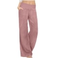 thumbnail image 2 of Women's Petite Sweatpants - High Waisted Drawstring Stretchy Tapered Joggers Fleece Workout Sweat Pant with Pockets, 2 of 7