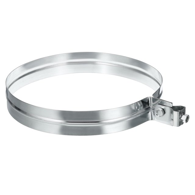Abrazaderas de Ducto de Acero Galvanizado Ajustables de 10 Pulgadas, 1Pcs Abrazaderas de Manguera de Engranaje de Gusano para Sistemas HVAC, Tono Plateado