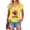 Yellow, variant on Womens White Cowboy Cactus Print V Neck Short Sleeve T-Shirt Ranch S-5XL Tops