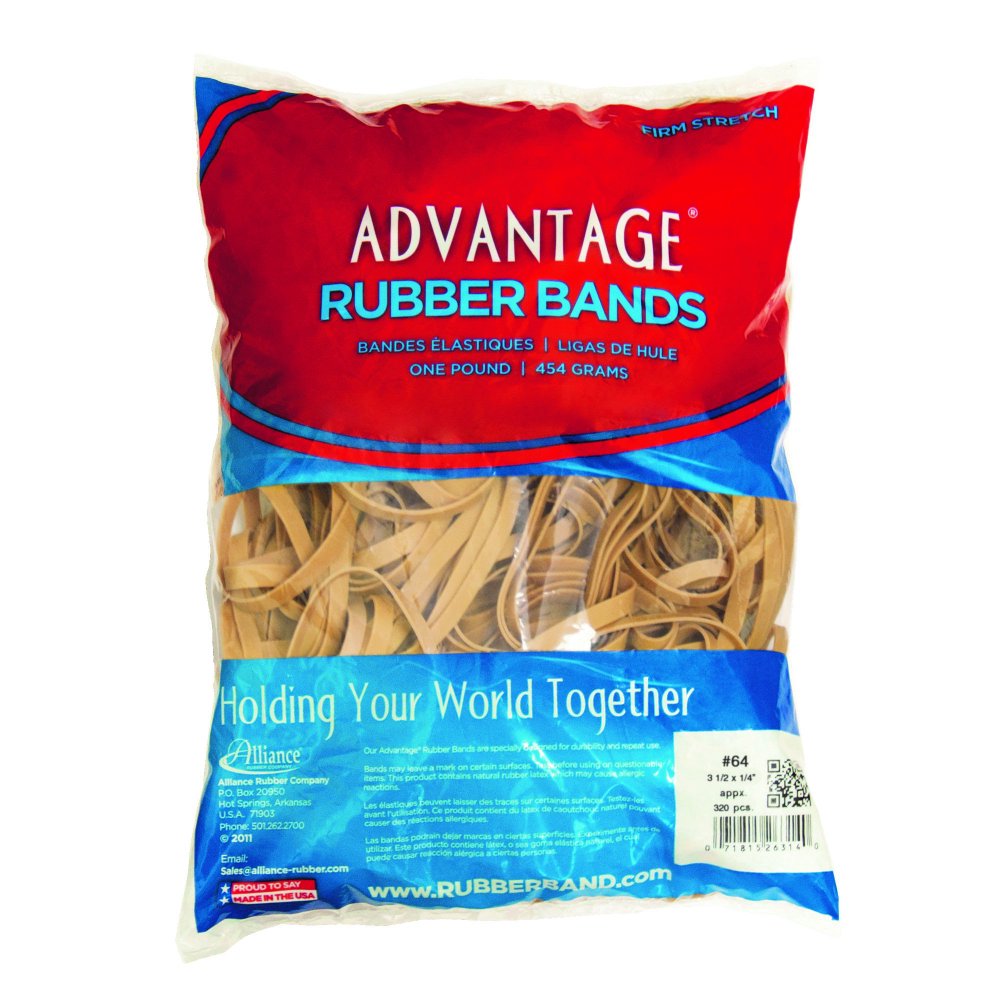 Alliance Rubber 26644 Advantage Rubber Bands Size 64 Approx. 320