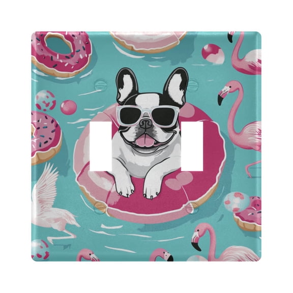 Black and White Dog Decorative Light Switch Plates Switch Cover Decorative Wall Plates Ideal for Living Room Kitchen Bedroom and Study