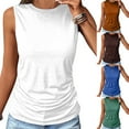 thumbnail image 1 of JDQJBZ Womens Tank Tops Solid Color Round Neck Plus Size Loose Fit Sleeveless Summer Tee, 1 of 5