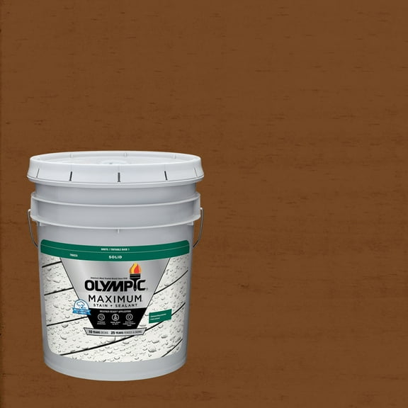 Olympic Maximum 5 Gallons SC-1014 Cedar Solid Color Exterior Stain and Sealer in One