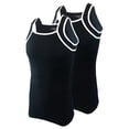 thumbnail image 2 of Different Touch 2 Pack Contrast Color G-Unit Tank Tops Muscle Rib Men Adult, 2 of 4