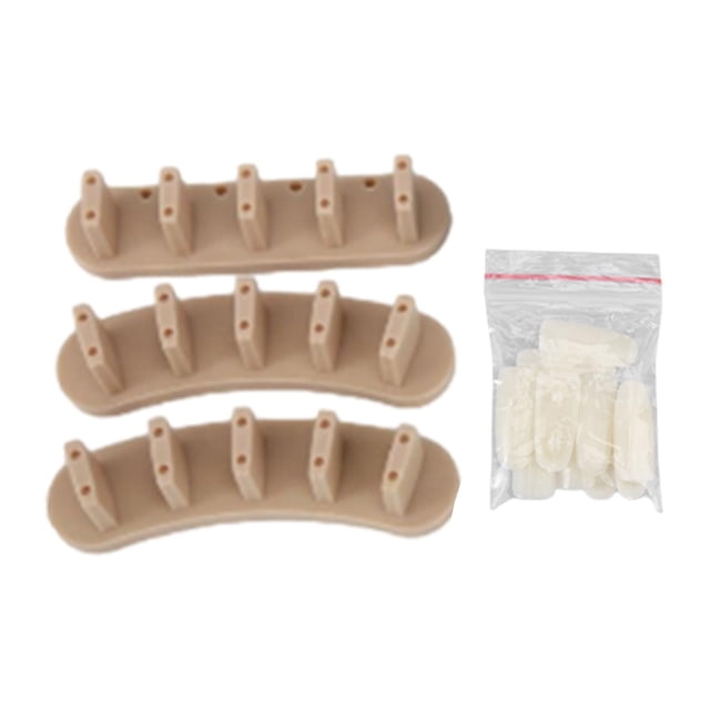 Soporte de exhibición de acrílico para decoración de uñas Yuyangstore 3 piezas con 10 uñas postizas