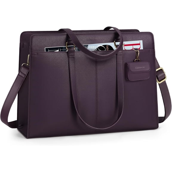 Laptop Bag for Women 15.6 Inch Work Tote Bags Leather Laptop Computer Tote Professional Briefcase