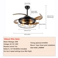 thumbnail image 5 of 42'' Rustic Retractable Ceiling Fan Light with Remote Control, Chandelier Style, E27 Bulb Compatible, Ideal for Living Room, Bedroom, Kitchen, 5 of 10