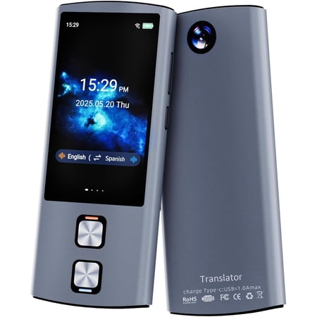 Language Translator Device, 159 Languages, 2026 AI Pocket Offline Instant Voice Translator, English to Spanish Translator Device, Communication Translation Device for Business Travel Study