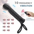thumbnail image 3 of Consolador con tapón Anal de doble penetración para hombres y parejas, vibrador de 10 frecuencias con correa para pene y Vagina, Juguetes sexuales para adultos, 3 of 4
