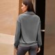 thumbnail image 4 of Neewe Women's Casual Long Sleeve Lapel Half Zipper Sweatshirt Dressy Loose Pullover Tops for Spring Fall, 4 of 7