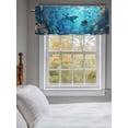 thumbnail image 3 of Ocean Seabed Curtain Valances for Windows, Summer Blue Retro Coastal Coral Kitchen Valance Window Treatment, Light Filtering Block Curtains for Bathroom/Bedroom/Living Room 54'' x 18'', 3 of 9