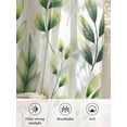 thumbnail image 6 of Sheer Curtains 63 Inch Length 2 Panels Set for Bedroom, Green Leaves Semi Sheer Curtains for Windows, Summer Botanical Farmhouse Leaf Watercolor Voile Window Treatments Rod Pocket Curtain, 6 of 7