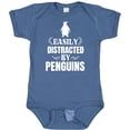 thumbnail image 3 of Inktastic Easily Distracted by Penguins Boys or Girls Baby Bodysuit, 3 of 5