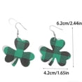 thumbnail image 3 of Pendientes de cuero del Día de San Patricio Pendientes de cuero verde del Día de San Patricio Pendientes verdes con sombrero Pendientes de PU, 3 of 6
