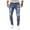 Light blue, variant on Fjofpr Sale Deal Ripped Jeans for Women Plus Size Men Jeans Solid Color Ripped Holes Frayed Gradient Washed Trousers