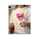 thumbnail image 1 of Women's Vintage Graphic Tee - Round Neck, Short Sleeve Casual T-Shirt with "Jesus Heals Broken Heart" Design, Lightweight Summer Top for Casual attire, Comfortable Fashion | Retro Style Shirt | Relax, 1 of 6