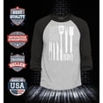 thumbnail image 2 of Shop4Ever Men's BBQ American Flag USA Grill Cook Raglan Baseball Shirt X-Small Heather Grey/Black, 2 of 4
