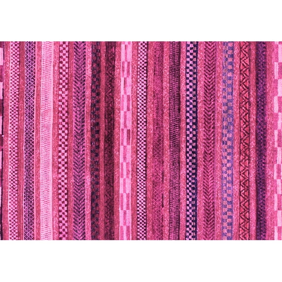 Ahgly Company Indoor Rectangle Abstract Pink Modern Area Rugs, 2' x 4'