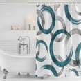 thumbnail image 2 of Polyester Fabric Turquoise Grey Shower Curtain, Geometric Circle Modern Abstract Simple Art Waterproof Bathtub Curtain Bathroom Decor Set with Hooks 60 x 72 Inches, 2 of 6