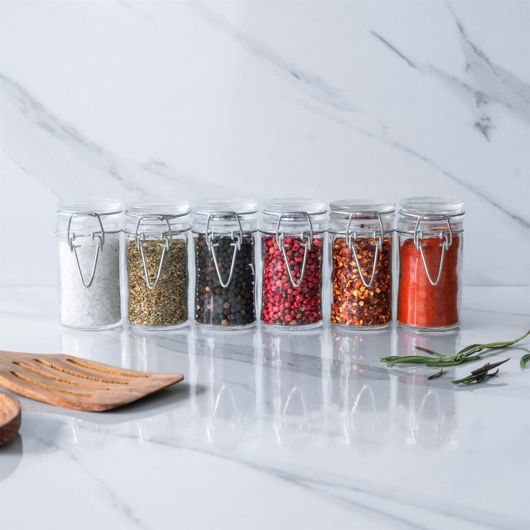 3mm Thick Glass – Airtight Spice Containers for Herbs & Seasonings