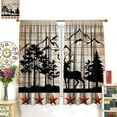 thumbnail image 3 of Retro Curtains Rustic Camel Bear Forest Cabin Patchwork Farmhouse Theme Curtains for Bedroom Kitchen Blackout Curtains 52x84 Inch 2 Panels, 3 of 6