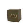 thumbnail image 1 of Square Cube USB Alarma de madera Reloj de escritorio digital Control de sonido Tiempo de temperatura Pantalla LED más brillante Sweethay DZ4615-05, 1 of 2