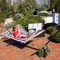 thumbnail image 6 of Sunnydaze 2-Person Quilted Polyester Spreader Bar Hammock, 450 lb Capacity -Nautical Stripe, 6 of 10