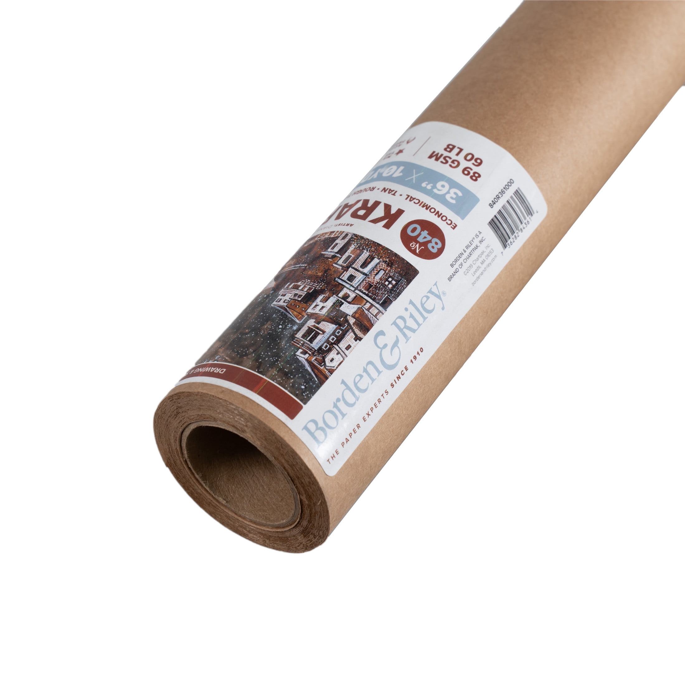 Borden & Riley #840 Kraft Paper Roll, 36 in x 10 yds.