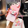 thumbnail image 4 of Unicorn Case for iPhone 7/8/SE 2020 4.7 with String Rope, Cute Elastic Kickstand Protective Case (Pink), 4 of 4