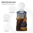 thumbnail image 4 of Sigee Yak Print Men's Basketball Jersey - Breathable Mesh Athletic Tank Top for Sports, Training, and Team Play Small, 4 of 9
