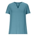 thumbnail image 3 of Bixock Women's Summer V-Neck T-Shirts,Casual Soild Color Blouse,Slim Fitting Shirt Soft Stretchable Daily Outdoor Leisure Comfortable Wear Tops, 3 of 4