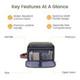 thumbnail image 6 of WANDF Large Toiletry Bag for Men Women,3 Compartments Travel Size Toiletry with Wet Pocket,Cosmetic Organizer with Brush Slots,Hanging Water-Resistant Dopp Kit Shave Bag(Green), 6 of 14