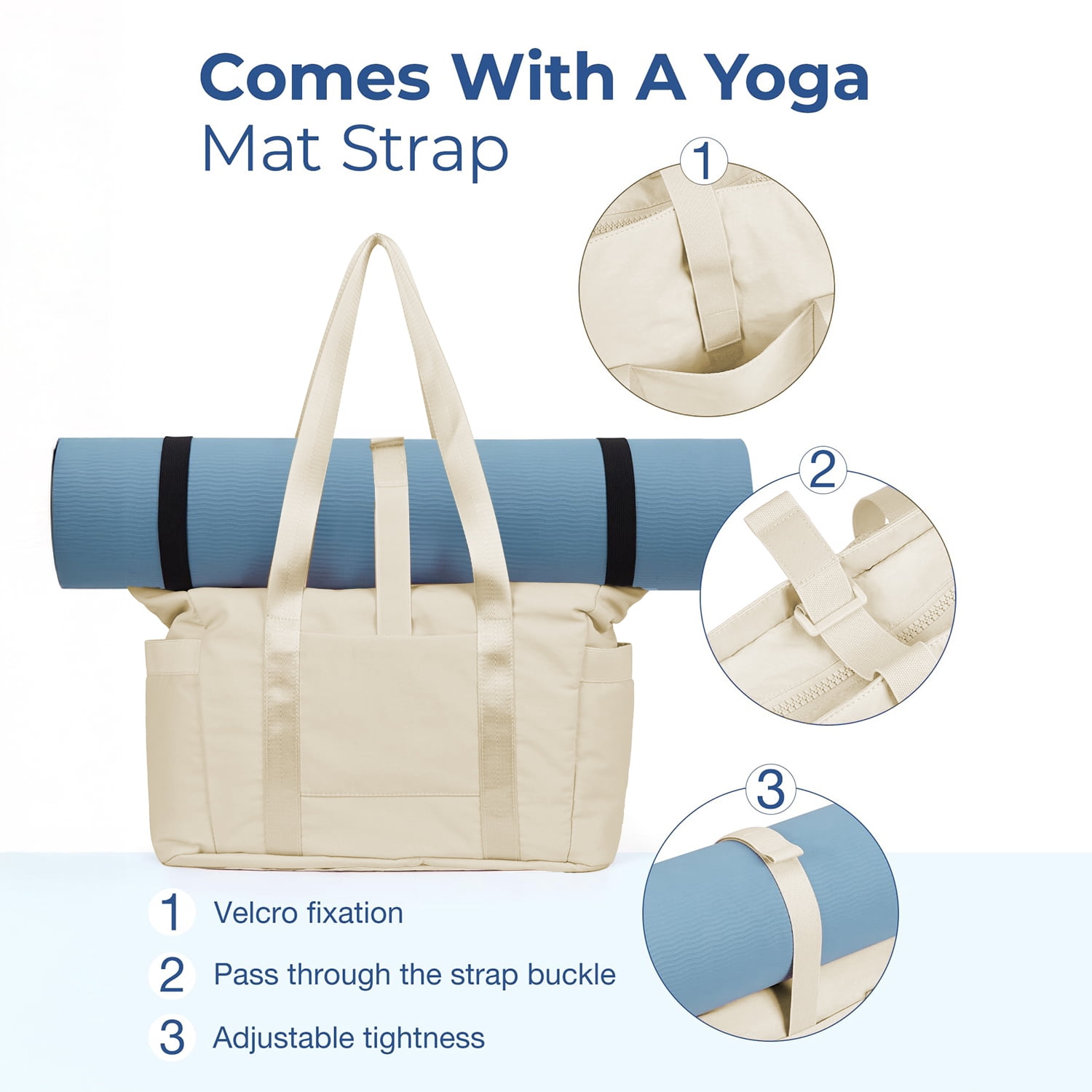 Gynky Tote Bag for Women, Gym Bag Multi-Pocket Lightweight Duffel Bags Puffy Yoga Mat Bag with Compartments, Quilted Large Nurse Shoulder Handbag Yoga Bag Travel Duffle for Work Dance Sports