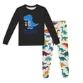 thumbnail image 1 of Pyjamas pour Garçons Ensemble de Pyjama Imprimé Dinosaure Col Rond Manches Longues Pantalon 2 Pcs Printemps Automne Pyjamas pour Enfants Noir 2 Ans-3 Ans, 1 of 5