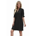 thumbnail image 3 of Summer Dresses for Women V Neck Short Sleeve Casual Shift Dress Black L, 3 of 9