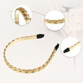 thumbnail image 4 of 2 Piezas de Diademas de Metal en Forma de Cadena Retorcida para Mujeres, 5.31"x0.47", 4 of 7