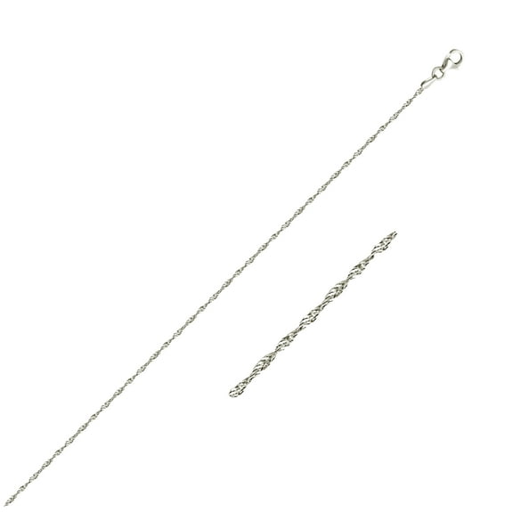 Sterling Silver 1.6mm Singapore Style Chain 16 in
