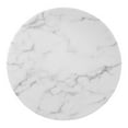 thumbnail image 4 of Sofa Side Table, Round, White Gold, Artificial Marble, Metal Steel, Modern Contemporary Mid-Century, Living Lounge Cafe Room Hotel Lobby Hospitality, 4 of 6