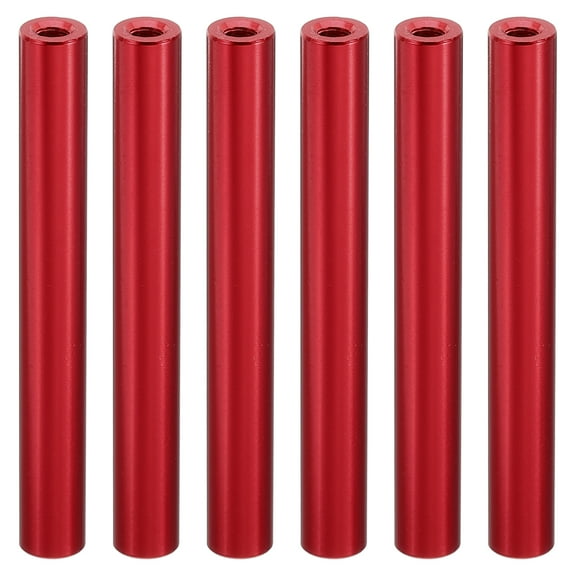 6pcs M3 Aluminum Spacers,M3 Metal Spacer Aluminum 3mm ID x 6mm OD x 50mm L Threaded Spacer Screw Standoff Round for RC Car Drones Motherboard,Red