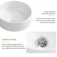 thumbnail image 6 of 14" Round Ceramic Vessel Sink - Milk White Above Counter Bathroom Sink, Modern Wave Design, Porcelain Art Basin for Vanity Cabinet, 6 of 7