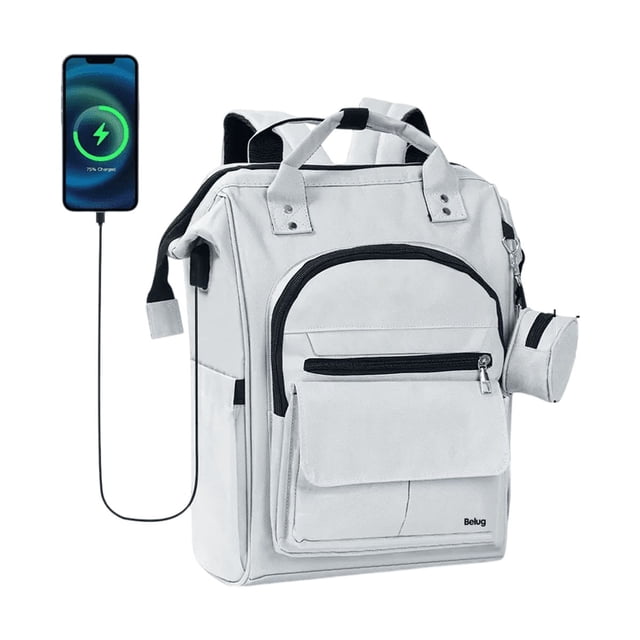 Pañalera Belug Mochila Para Bebe Impermeable Cambiador Mochila 3pz Gris