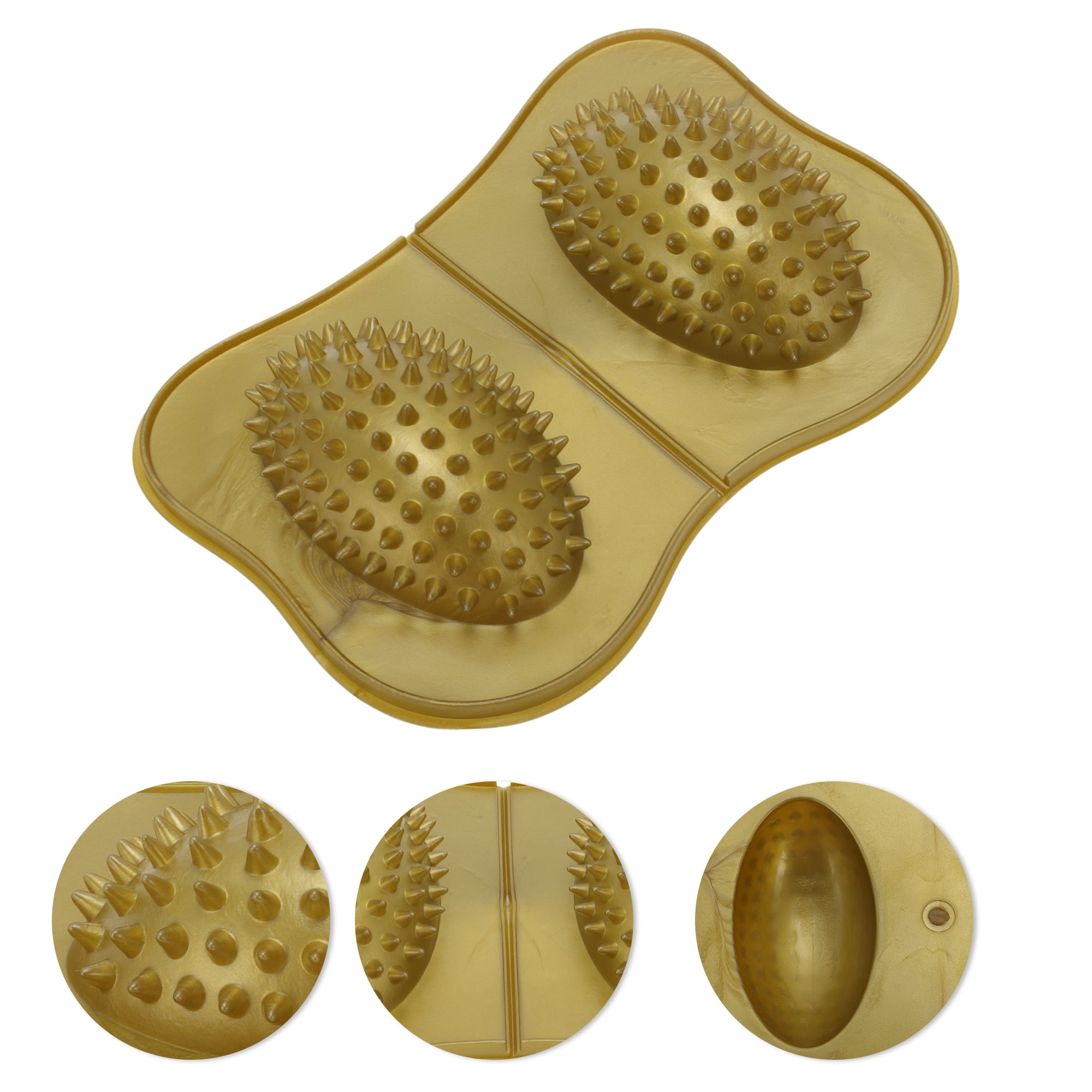 Unique Bargains Durable Useful 1 Pc Double Ellipse Foot Massager for Home Gold Tone